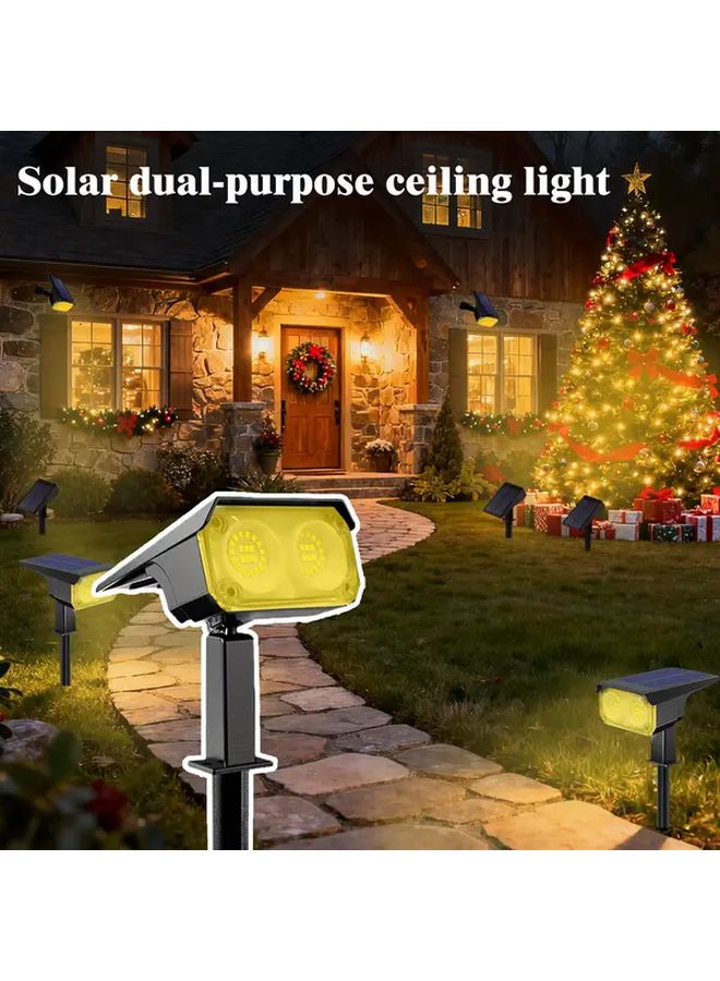 2 Pack Warm White Solar Garden Lights 42 LED IP68 Waterproof 3 Modes Lawn Pathway Decor - Image 1